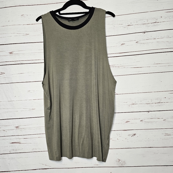 POL Tops - POL Olive Green Raw Edge Tank Top